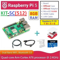 KIT-5C(512)  Raspberry Pi 5 (8GB RAM) - Complete SET (MicroSD 512GB) Network Attached Storage (NAS)